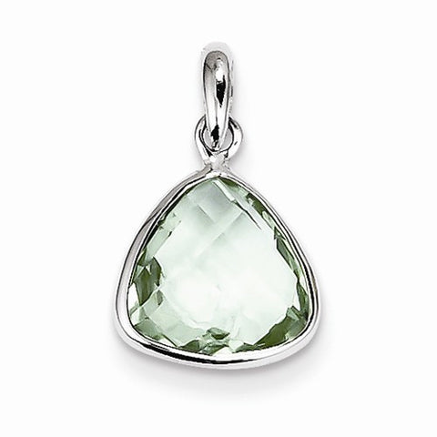 Sterling Silver Green Quartz Pendant, Delightful Pendants for Necklace
