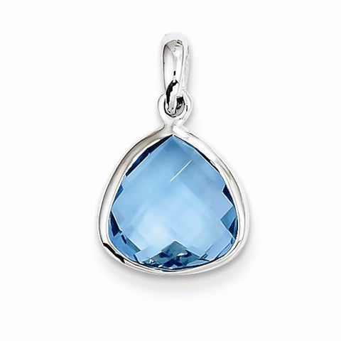Sterling Silver Blue Topaz Pendant, Fine Pendants for Necklace