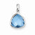 Sterling Silver Blue Topaz Pendant, Fine Pendants for Necklace