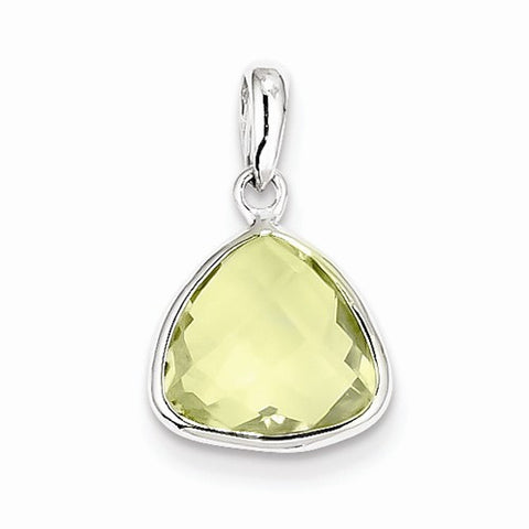 Sterling Silver Lemon Quartz Pendant, Pretty Pendants for Necklace