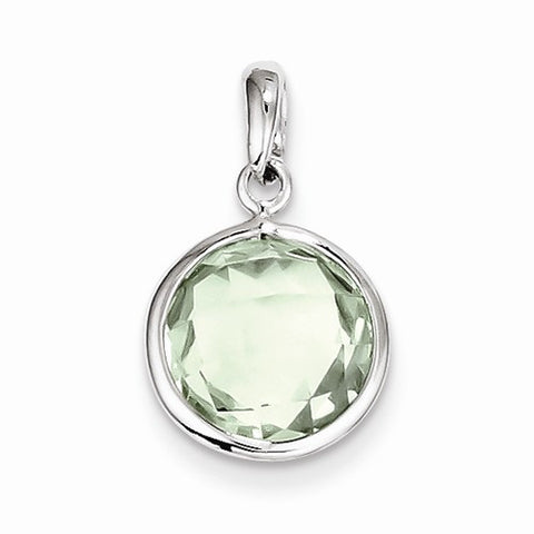 Sterling Silver Green Quartz Pendant, Classy Pendants for Necklace