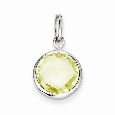 Sterling Silver Lemon Quartz Pendant, Adorable Pendants for Necklace