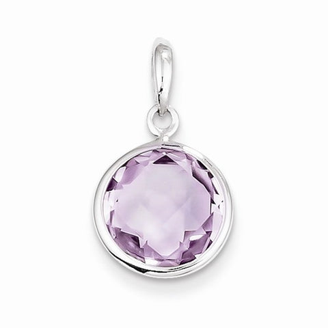 Sterling Silver Pink Quartz Pendant, Dazzling Pendants for Necklace