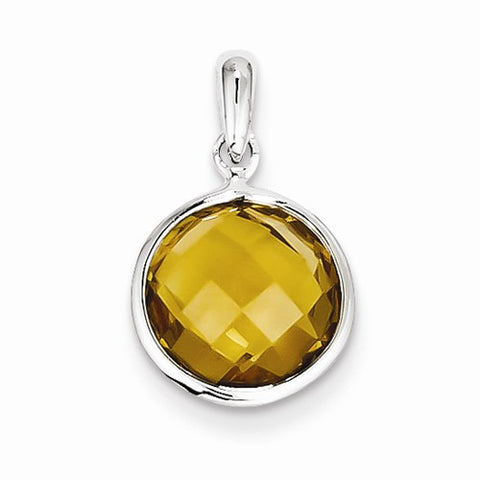 Sterling Silver Whiskey Quartz Pendant, Delightful Pendants for Necklace