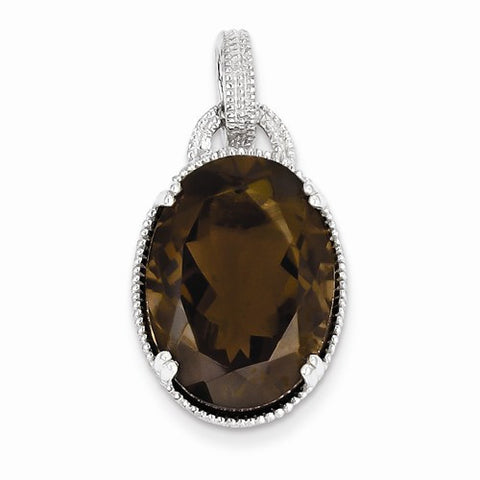 Sterling Silver Smokey Quartz Pendant, Lovely Pendants for Necklace