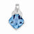 Sterling Silver Blue Topaz Pendant, Gorgeous Pendants for Necklace
