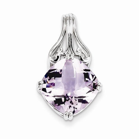Sterling Silver Pink Quartz Pendant, Stylish Pendants for Necklace