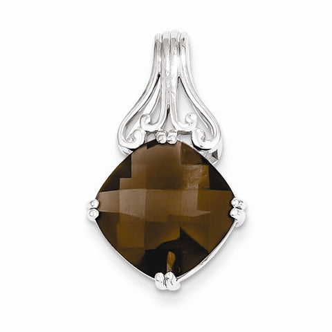 Sterling Silver Smokey Quartz Pendant, Classy Pendants for Necklace