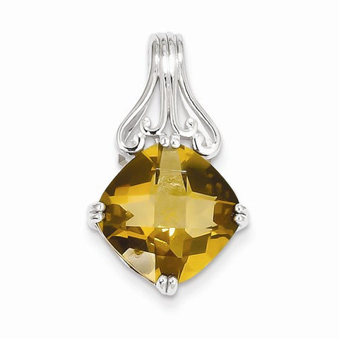 Sterling Silver Whiskey Quartz Pendant, Alluring Pendants for Necklace