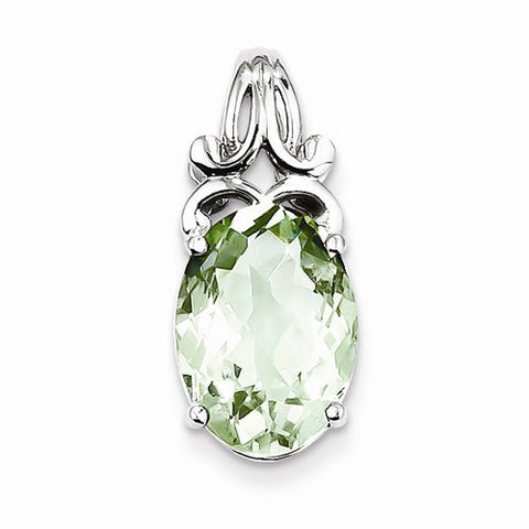 Sterling Silver Green Quartz Pendant, Appealing Pendants for Necklace