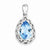 Sterling Silver Blue Topaz pendant, Charm