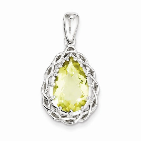 Sterling Silver Lemon Quartz Pendant, Adorable Pendants for Necklace