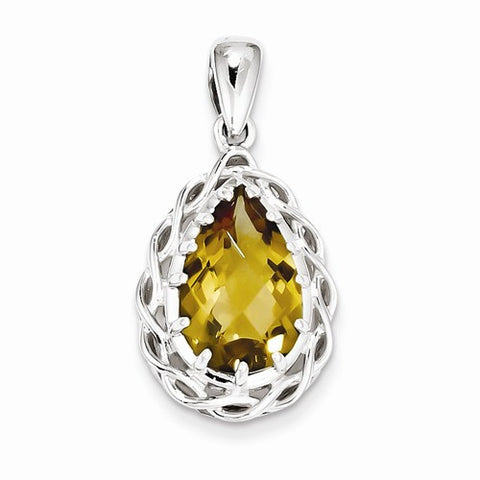 Sterling Silver Whiskey Quartz Pendant, Delightful Pendants for Necklace