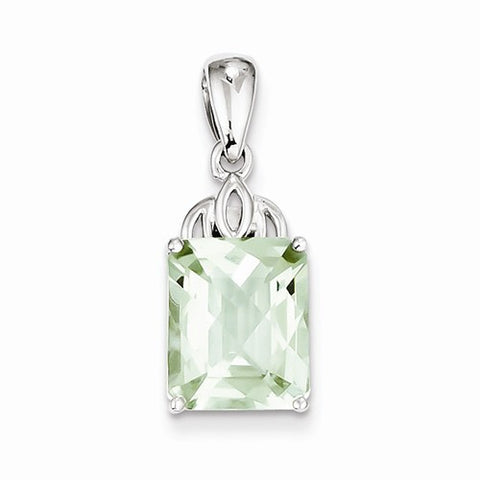 Sterling Silver Green Quartz Pendant, Classy Pendants for Necklace