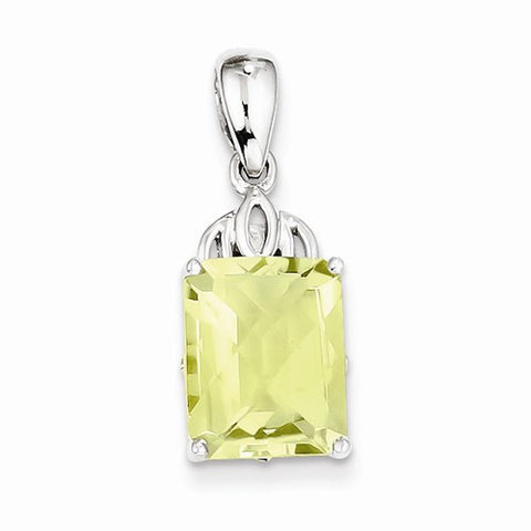 Sterling Silver Lemon Quartz Pendant, Charm