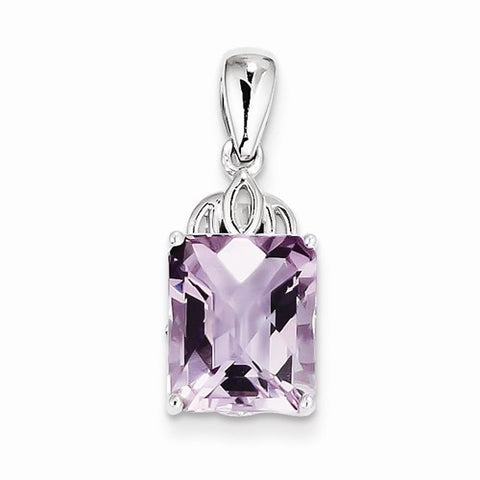 Sterling Silver Pink Quartz Pendant, Adorable Pendants for Necklace