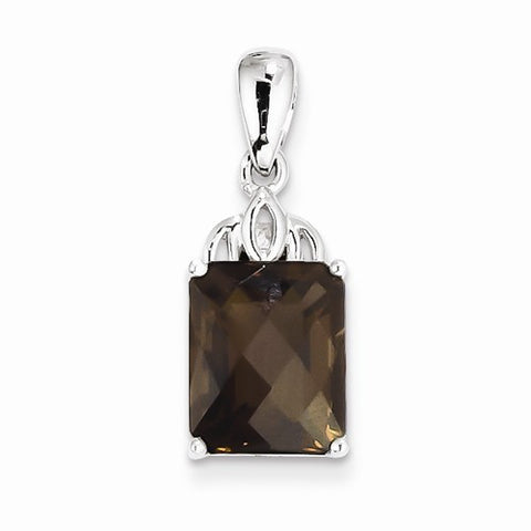 Sterling Silver Smokey Quartz Pendant, Dazzling Pendants for Necklace
