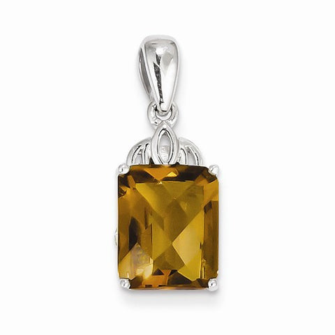 Sterling Silver Whiskey Quartz Pendant, Beautiful Pendants for Necklace