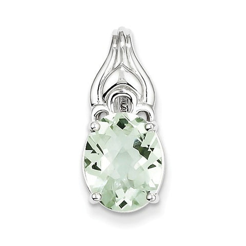 Sterling Silver Green Quartz Pendant, Delightful Pendants for Necklace