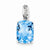 Sterling Silver Blue Topaz Pendant, Alluring Pendants for Necklace