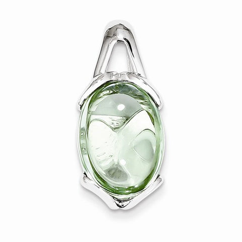 Sterling Silver Green Quartz Pendant, Dazzling Pendants for Necklace