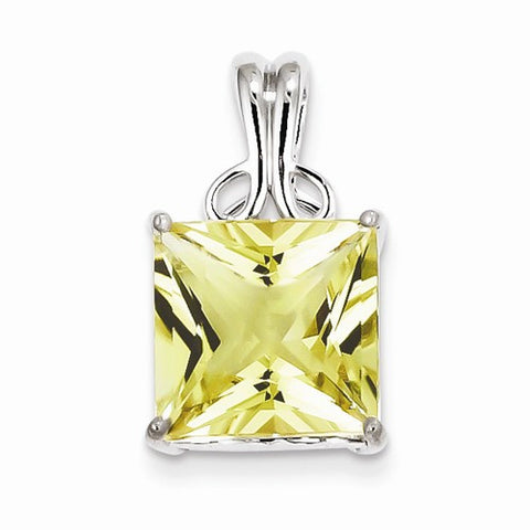 Sterling Silver Lemon Quartz Pendant, Pretty Pendants for Necklace