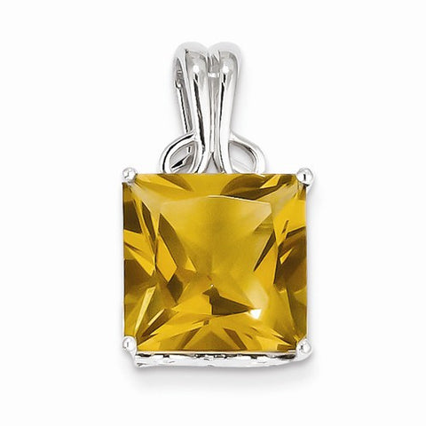 Sterling Silver Whiskey Quartz Pendant, Stylish Pendants for Necklace