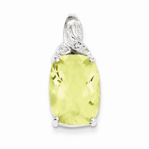 Sterling Silver Lemon Quartz Pendant, Appealing Pendants for Necklace