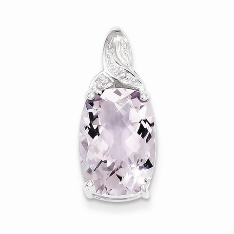 Sterling Silver Pink Quartz Pendant, Charm