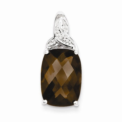 Sterling Silver Smokey Quartz Pendant, Adorable Pendants for Necklace