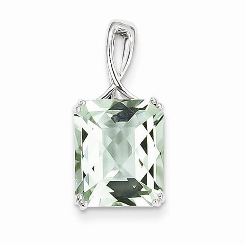 Sterling Silver Green Quartz Pendant, Beautiful Pendants for Necklace