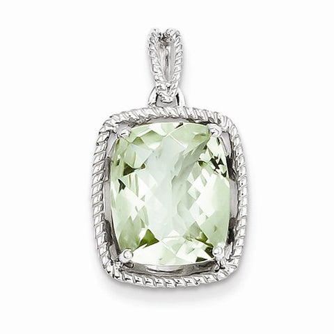 Sterling Silver Green Quartz Pendant, Gorgeous Pendants for Necklace