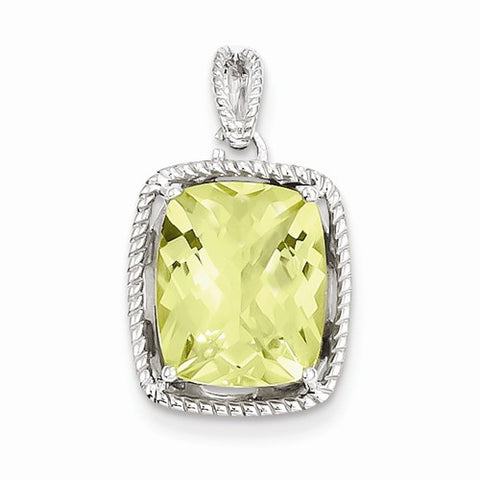 Sterling Silver Lemon Quartz Pendant, Classy Pendants for Necklace