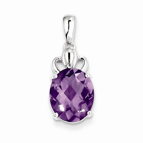 Sterling Silver Amethyst Pendant, Dazzling Pendants for Necklace