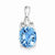 Sterling Silver Blue Topaz Pendant, Beautiful Pendants for Necklace