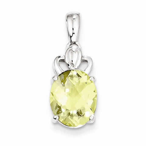Sterling Silver Lemon Quartz Pendant, Delightful Pendants for Necklace