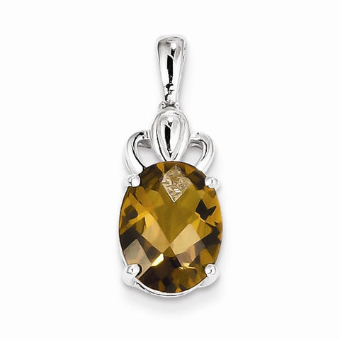 Sterling Silver Whiskey Quartz Pendant, Pendants for Necklace