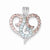 Sterling Silver Multi Color CZ Heart Pendant, Pendants for Necklace