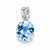 Sterling Silver Blue Topaz and Diamond Pendant, Pretty Pendants for Necklace