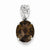 Sterling Silver Smokey Quartz and Diamond Pendant, Stylish Pendants for Necklace