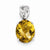 Sterling Silver Whiskey Quartz and Diamond Pendant, Classy Pendants for Necklace