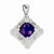 Sterling Silver Amethyst and Diamond Pendant, Lovely Pendants for Necklace
