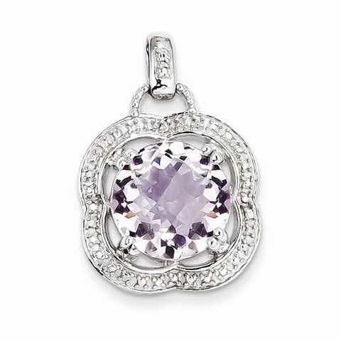 Sterling Silver Pink Quartz Pendant, Exquisite Pendants for Necklace