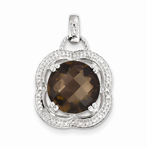 Sterling Silver Smokey Quartz Pendant, Fine Pendants for Necklace
