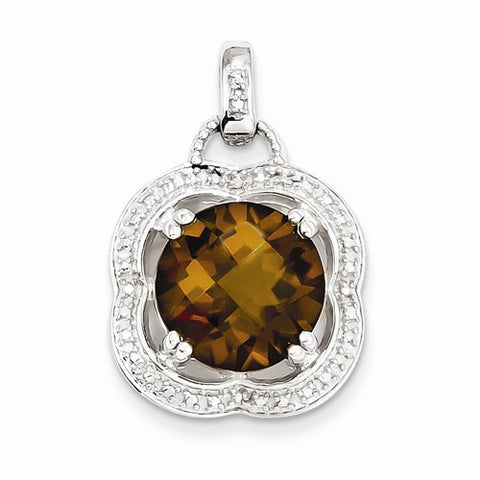 Sterling Silver Whiskey Quartz Pendant, Pendants for Necklace