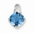 Sterling Silver Blue Topaz Pendant, Lovely Pendants for Necklace
