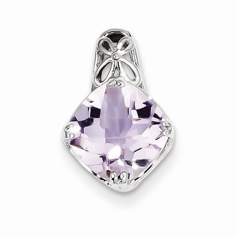 Sterling Silver Pink Quartz Pendant, Classy Pendants for Necklace