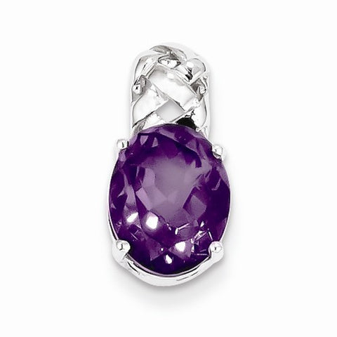 Sterling Silver Amethyst Pendant, Charm