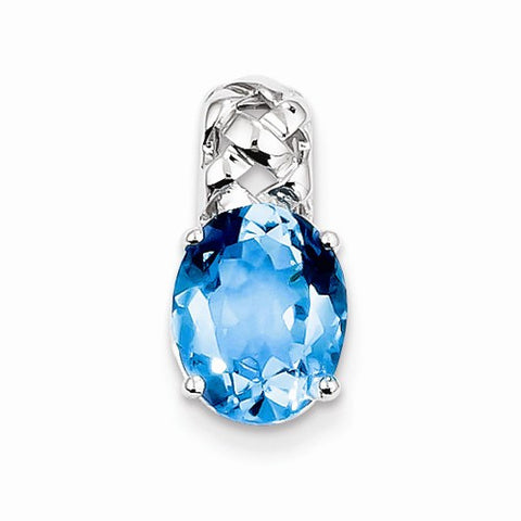 Sterling Silver Blue Topaz Pendant, Adorable Pendants for Necklace
