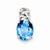 Sterling Silver Blue Topaz Pendant, Adorable Pendants for Necklace